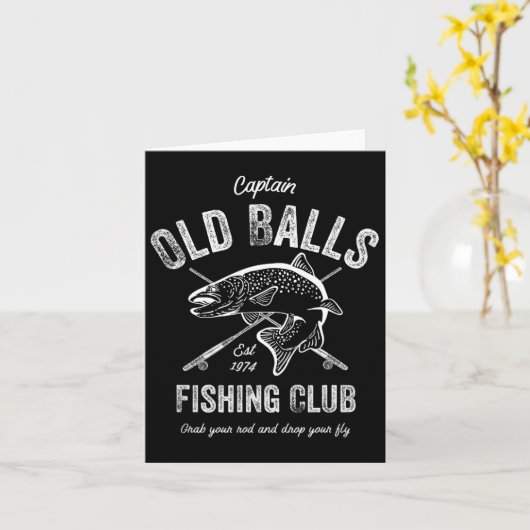 フライおもしろい釣り誕生日男性への50誕生日 カード (黄色い花)