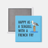 フライでカモメのように幸せフランスのだ マグネット (正面/裏面)