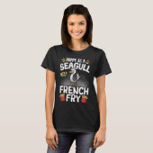 フライでカモメのように幸せフランスのだ Tシャツ (正面フル)
