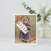 フライの「5人の少年」ミルクチョコレート広告看板 ポストカード (スタンド正面)