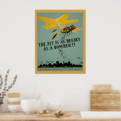 フライは爆撃機のヴィンテージWPAと同じくらい致命的である ポスター (キッチン)