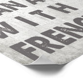 フライを持つ鳥よりも幸せフランスのだ ポスター (角)