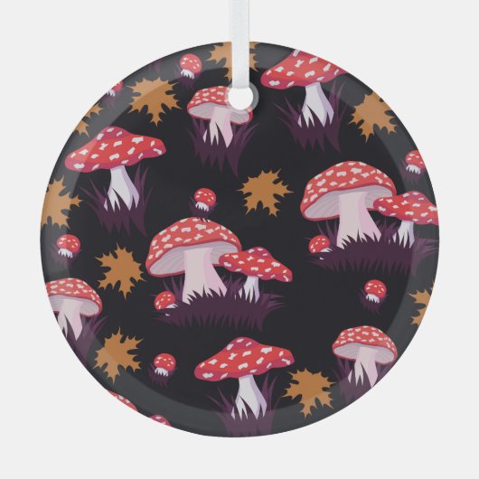 フライアアリン、カエデ葉ルプリント ガラスオーナメント (正面)