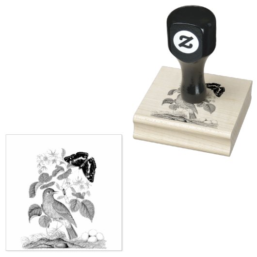 フライアッチャーバードバタフライヴィンテージスクラップブック作り ラバースタンプ (押印)