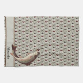 フライアフィッシングヴィンテージフライアインボーマス風呂タオル キッチンタオル (横)