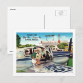 フライイン方式のドライブイン、エルウッド、インディアナヴィンテージ ポストカード (正面/裏面)