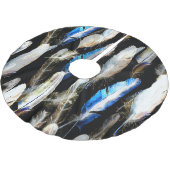 フライウォーターの色の羽:シームレスな背景 ブラッシュドポリエステルツリースカート (アングル)