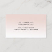 フライエアリアルヨガインストラクター金ゴールドロゴ赤面ピンク 名刺 (裏面)