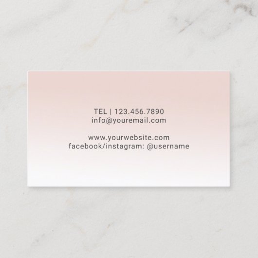 フライエアリアルヨガインストラクター金ゴールドロゴ赤面ピンク 名刺 (裏面)