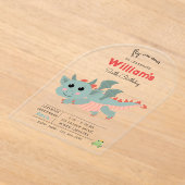 フライオンオーバードラゴンボーイ子供の誕生日パーティー アクリル招待状 (レイダウン)