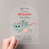 フライオンオーバードラゴンボーイ子供の誕生日パーティー アクリル招待状 (インサイチュ (ポータブル))