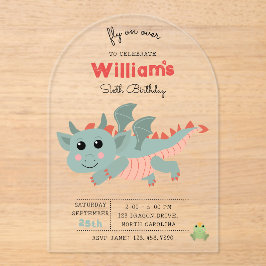 フライオンオーバードラゴンボーイ子供の誕生日パーティー アクリル招待状