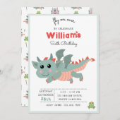 フライオンオーバードラゴンボーイ子供の誕生日パーティー 招待状 (正面/裏面)