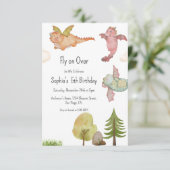 フライオンオーバー恐竜誕生日 招待状 (スタンド正面)