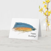 フライカラフル釣り誕生日カード カード (黄色い花)