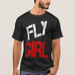 フライガール80s90s旧女学校のための男性ヒップホップ tシャツ