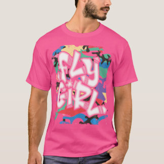 フライガール80S 90Sオールドスクール迷彩柄Bガールヒップホップ Tシャツ