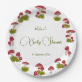 フライキノコのゴブリンのコアガーデングリーンベビーシャワー ペーパープレート (正面)