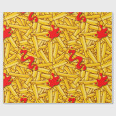 フライスとケチャップおもしろい ラッピングペーパー (フラット)