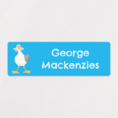 フライスフランスのアニメパーソナライズされたのカモメ ラベル (デザイン2)