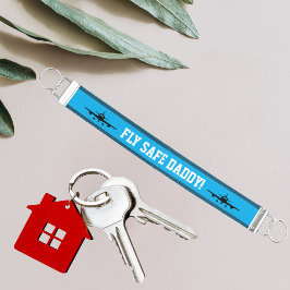 フライセーフパパ&飛行機カスタムシンプルミニマリスト リストバンドキーホルダー