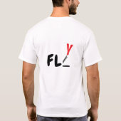 フライタイポグラフィデザイン Tシャツ (裏面)