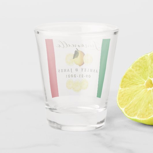 フライタリアングの結婚日付Limoncello ショットグラス (裏面)