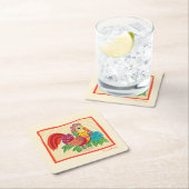 フライダカホロ鶏グラフィック スクエアペーパーコースター (インサイチュ)