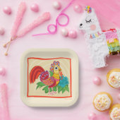 フライダカホロ鶏グラフィック ペーパープレート (パーティー)