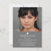 フライティンググレーの白2枚の写真付きサンキューカード サンキューカード (正面)