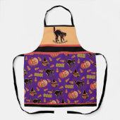 フライディキャットレトロハロウィーンエプロン エプロン (正面)