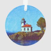 フライデーハーバーライムキルンライトハウスアクリル装飾 オーナメント (裏面)