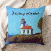 フライデーハーバーライムキルンライトハウススクエアピロー クッション (ブランケット)