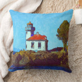 フライデーハーバーライムキルンライトハウススクエアピロー クッション (ブランケット)