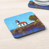 フライデーハーバーライムキルンライトハウス懸命プラスチック コースター (左側)