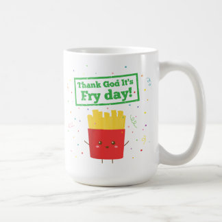 フライデー万歳!かわいいフライドポテト コーヒーマグカップ