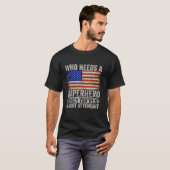 フライトおもしろい付き添い人スーパーヒーローヴィンテージT型M Tシャツ (正面フル)
