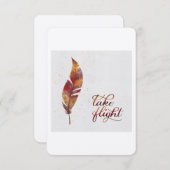 フライトのカードを羽毛で取る サンキューカード (正面/裏面)