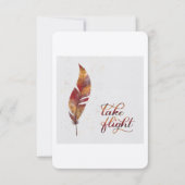 フライトのカードを羽毛で取る サンキューカード (正面)