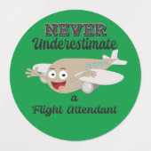 フライトの付き添い人ラベルを過小評価しない ラベル (デザイン2)