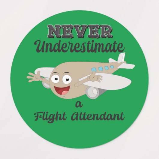 フライトの付き添い人ラベルを過小評価しない ラベル (デザイン2)