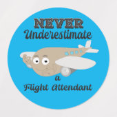 フライトの付き添い人ラベルを過小評価しない ラベル (デザイン1)