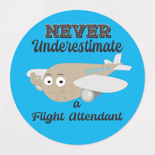 フライトの付き添い人ラベルを過小評価しない ラベル (デザイン1)