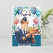 フライトアテンダントの誕生日パーティー 招待状 (スタンド正面)