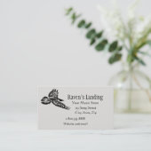 フライトアートで舞う黒いカラスの鳥 名刺 (スタンド正面)