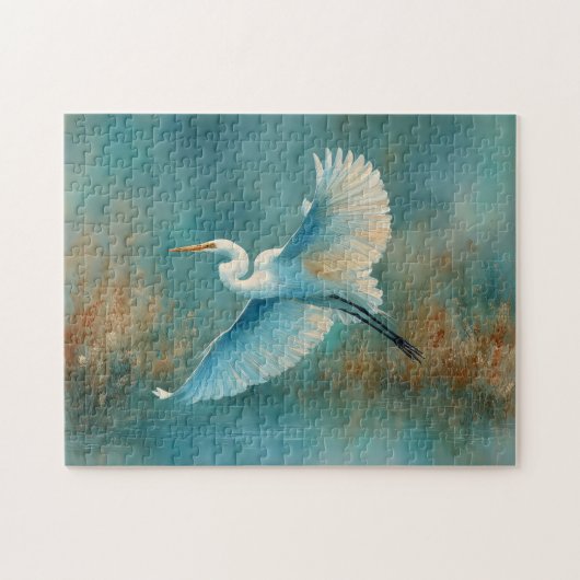 フライトウォーター色の白い緑 ジグソーパズル (横)