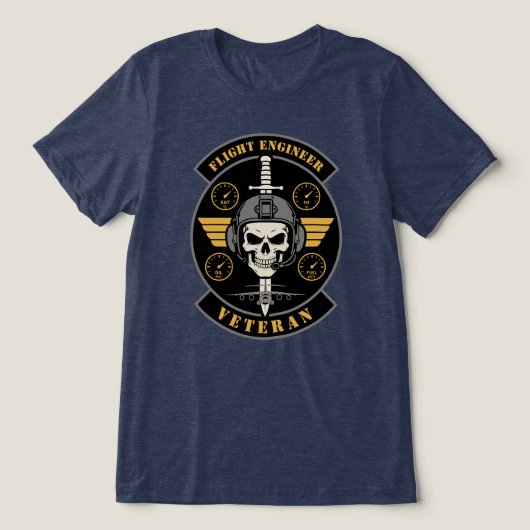 フライトエンジニア退役軍人 トライブレンドTシャツ (デザイン正面)