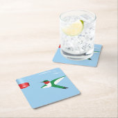 フライトコースターのハミングバード スクエアペーパーコースター (インサイチュ)