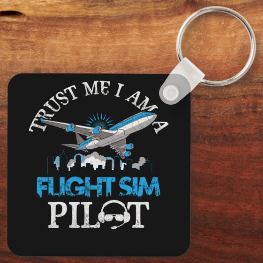 フライトシミュレーターのSimパイロットの探索を信頼 キーホルダー (裏面)