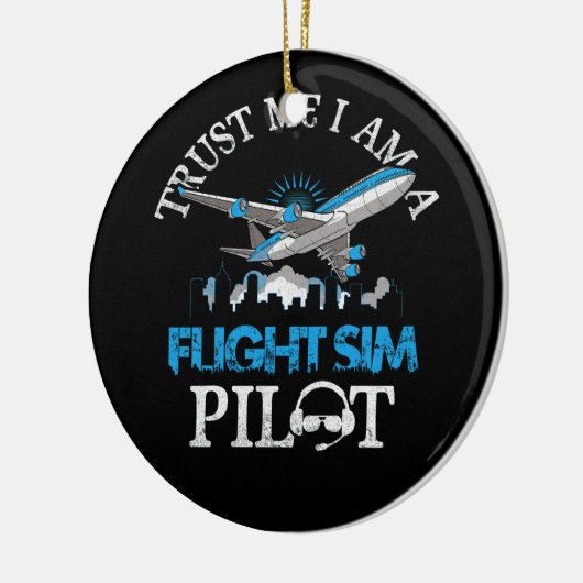 フライトシミュレーターのSimパイロットの探索を信頼 セラミックオーナメント (左)